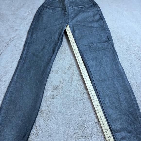 Spanx Thick Gray High Rise Jeggings Structured Denim Look Minimal Streetwear L - Picture 7 of 11